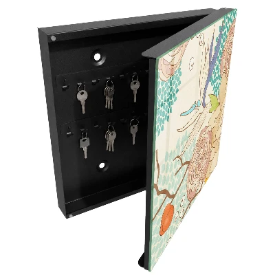 Moderner Schlüsselkasten mit abstraktem Blumenmotiv