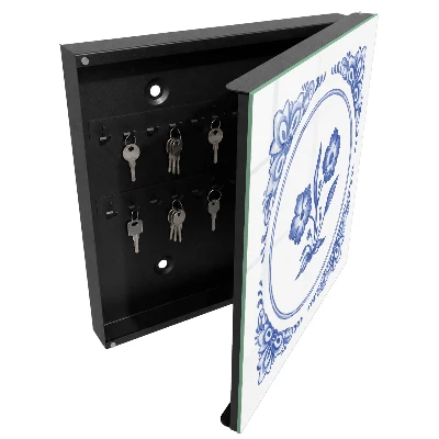 Schlüsselschrank für den Flur mit Motiv blaue Blumen