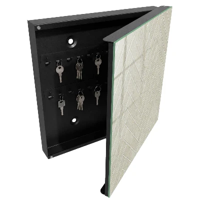 Schlüsselschrank für den Flur Beige Fischgrätmuster