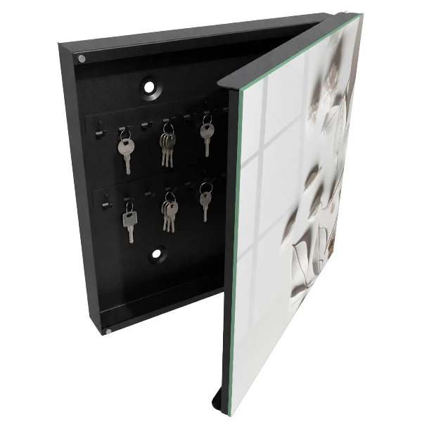 Schlüsselschrank Weiße Blätter