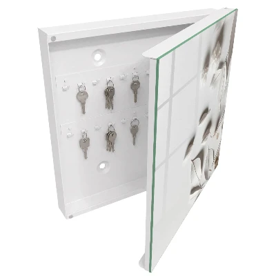 Schlüsselschrank Weiße Blätter