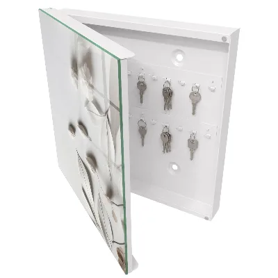 Schlüsselschrank Weiße Blätter
