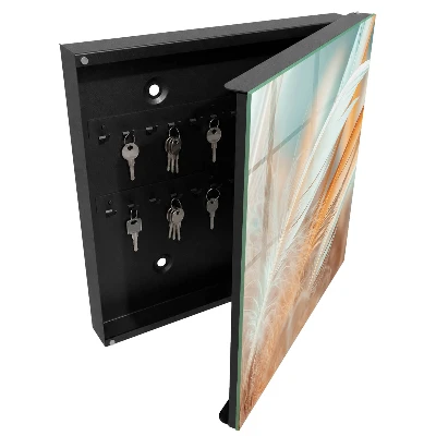 Schlüsselschrank mit Motiv pastellfarbene Federn