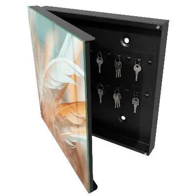 Schlüsselschrank Pastellfarbene Federn