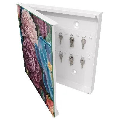 Schlüsselkasten modern Bunte Blumen