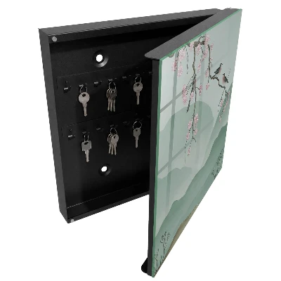 Schlüsselschrank mit Motiv Vögel und Blumen