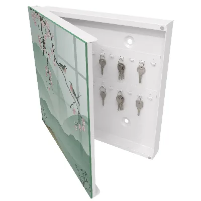 Schlüsselschrank Vögel und Blumen
