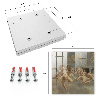 Schlüsselschrank für den Flur Fliegende Engel Putten Barockgemälde