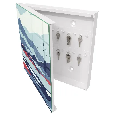 Schlüsselschrank Blaue Wellen