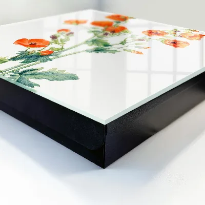 Schlüsselschrank Orangefarbene Mohnblumen