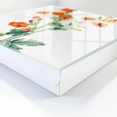 Schlüsselschrank Orangefarbene Mohnblumen