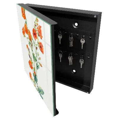 Schlüsselschrank Orangefarbene Mohnblumen