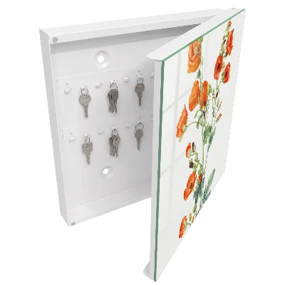 Schlüsselschrank Orangefarbene Mohnblumen