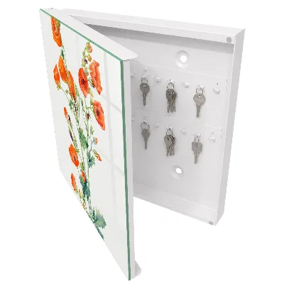 Schlüsselschrank Orangefarbene Mohnblumen