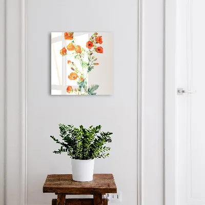 Schlüsselschrank Orangefarbene Mohnblumen
