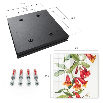 Schlüsselkasten modern Rote Blüten