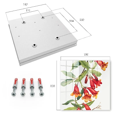 Schlüsselkasten modern Rote Blüten