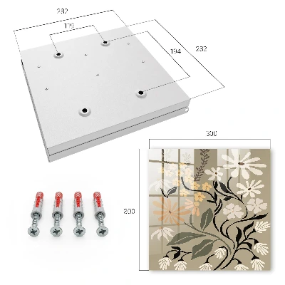 Schlüsselschrank für den Flur Blumenmotiv