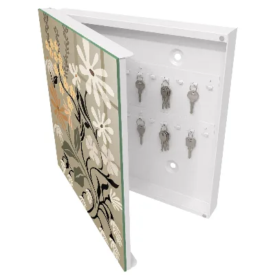 Schlüsselschrank für den Flur Blumenmotiv