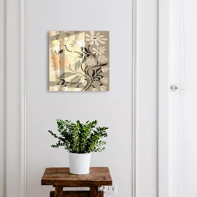 Schlüsselschrank für den Flur Blumenmotiv