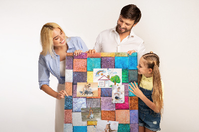 Bilder-korktafel Bunte holzwürfel