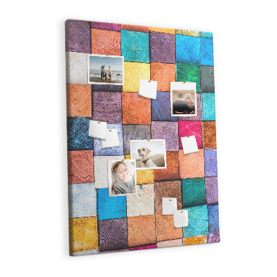 Bilder-korktafel Bunte holzwürfel