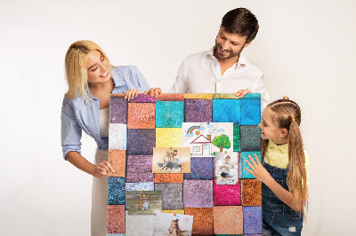 Bilder-korktafel Bunte holzwürfel