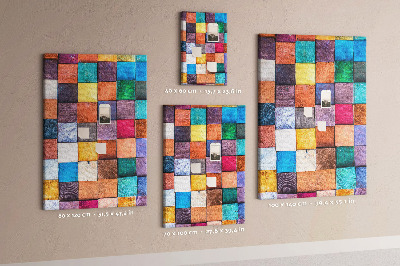 Bilder-korktafel Bunte holzwürfel