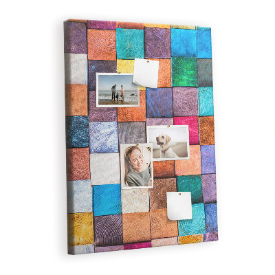 Bilder-korktafel Bunte holzwürfel