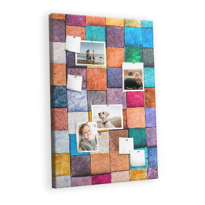 Bilder-korktafel Bunte holzwürfel