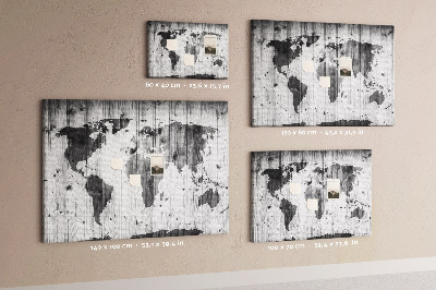 Kork pinnwand Weltkarte auf holz
