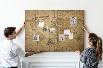 Kork pinnwand Vintage world map