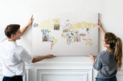 Bilder-korktafel Namen der länder