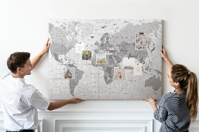 Bild auf pinnwand Weltkarte