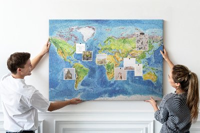 Bilder mit kork rückwand Weltkarte