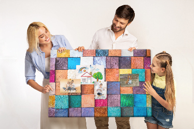 Bilder-korktafel Holzwürfel