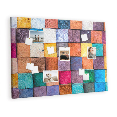 Bilder-korktafel Holzwürfel