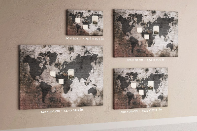 Kork pinnwand Weltkarte beton