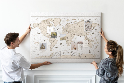 Bilder mit kork rückwand Vintage world map