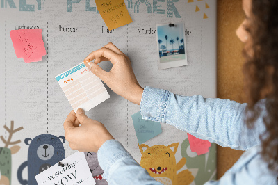 Kork pinnwand Planer für kinder