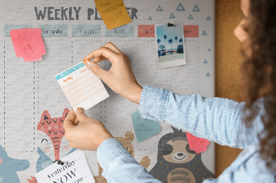 Kork pinnwand Zeitplan für kinder