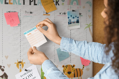 Korktafel Planer mit tieren