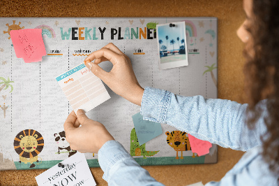 Korktafel Planer mit tieren