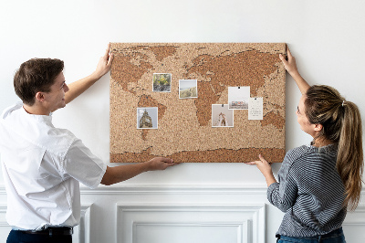 Pinnwand kork Weltkarte von cork