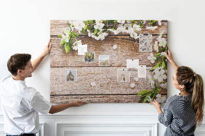 Pinnwand kork Blumen auf holz