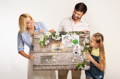 Pinnwand kork Blumen auf holz