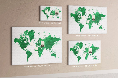 Pinnwand kork Aquarell green map