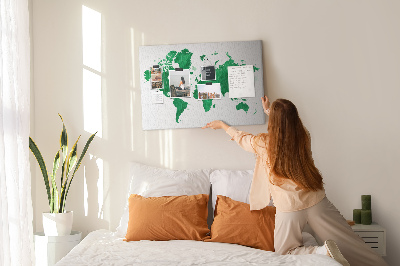 Pinnwand kork Aquarell green map