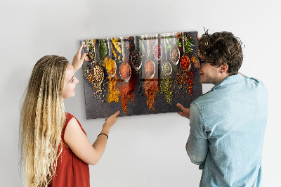 Magnettafel küche Gewürze auf Löffeln