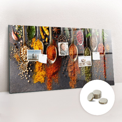 Magnettafel küche Gewürze auf Löffeln